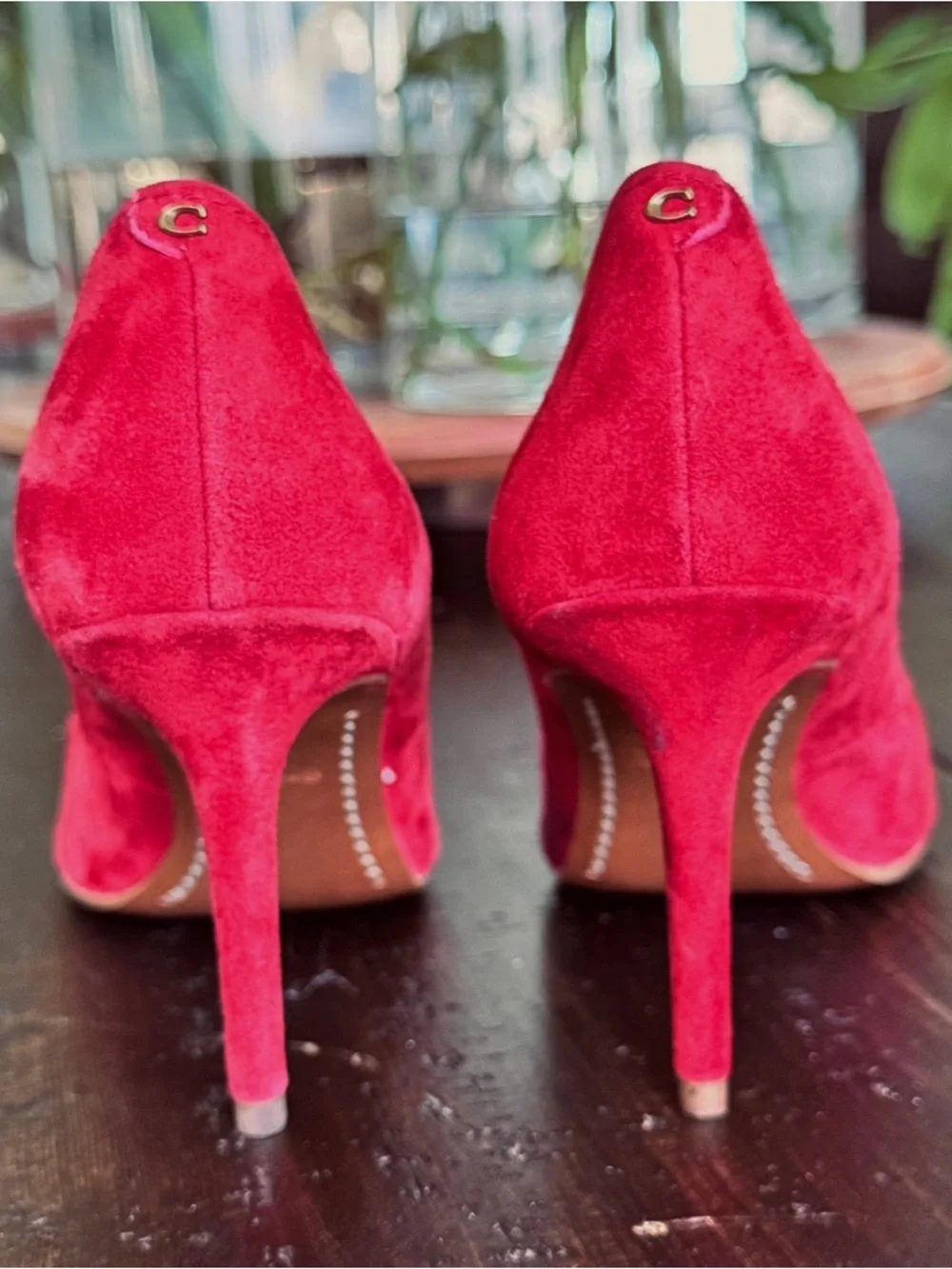 Coach Red Suede Heels - Picture 5 of 7